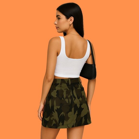 Joe Fresh Camo Utility Mini Skirt – Size 4 - Picture 2 of 9